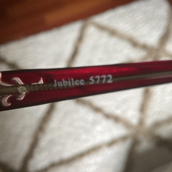Jubilee 5772 NWOT Women’s Ruby Red Rectangle Eyeglasses Academia Office Siren - Picture 6 of 7